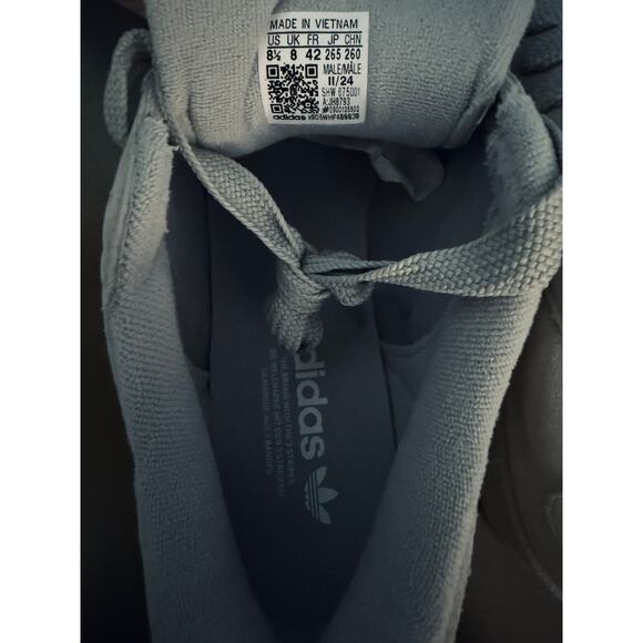 Iconic Adidas Original Campus 3-Stripes Lace Up Sneakers Gray / White Mens 8.5 - Picture 8 of 11